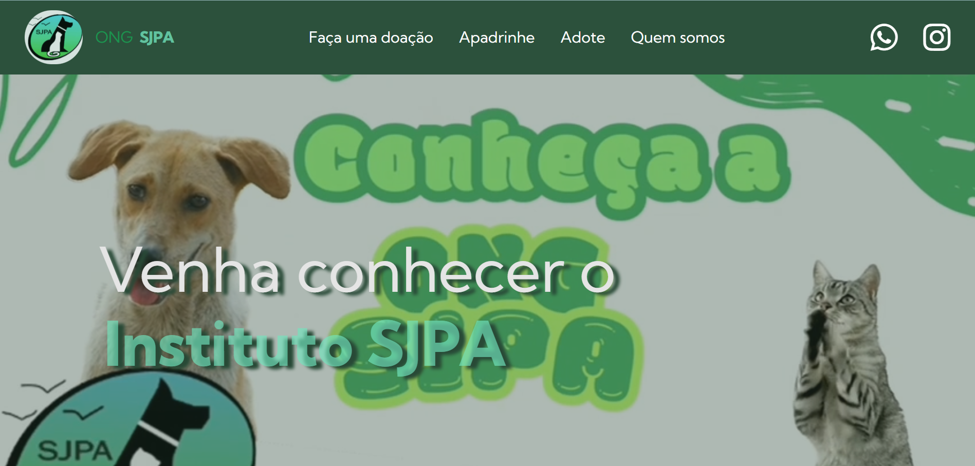 Projeto do site para a ONG-SJPA, de proteção animal.